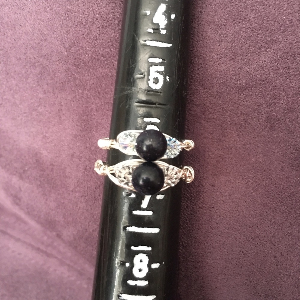 Blue Sandstone and Crystal Ring