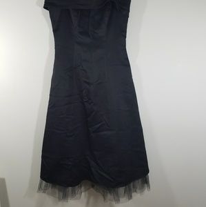 Black cocktail dress tulle hem