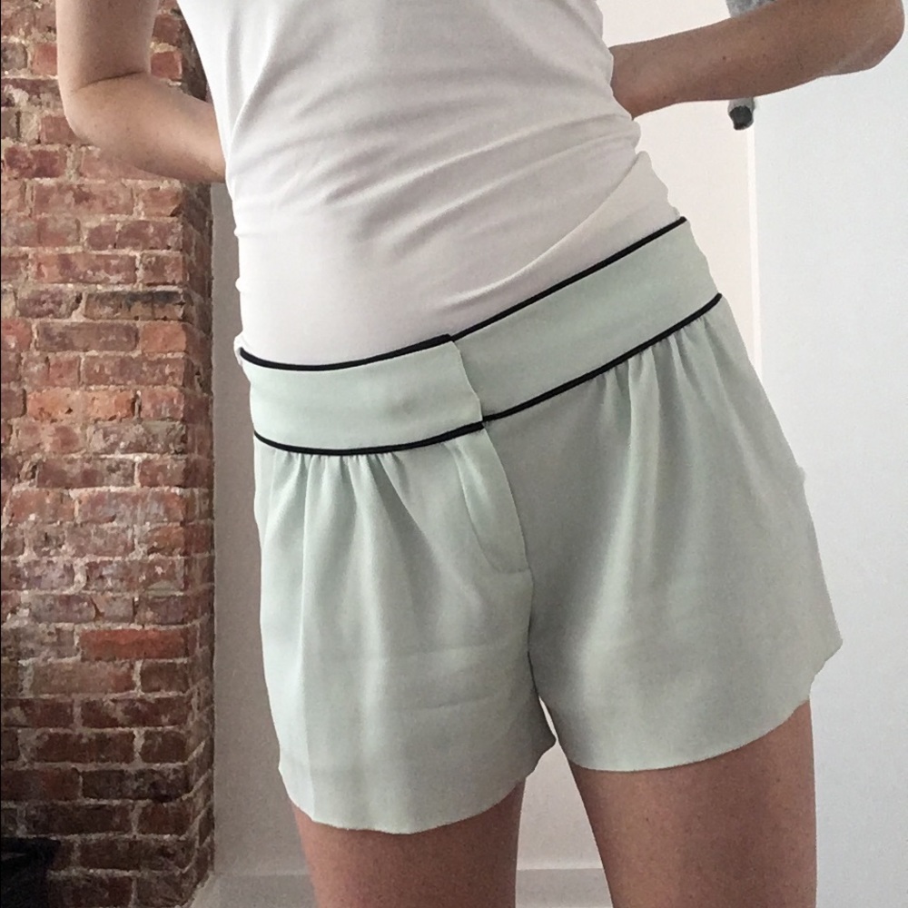 Talula babaton mint green shorts with black piping