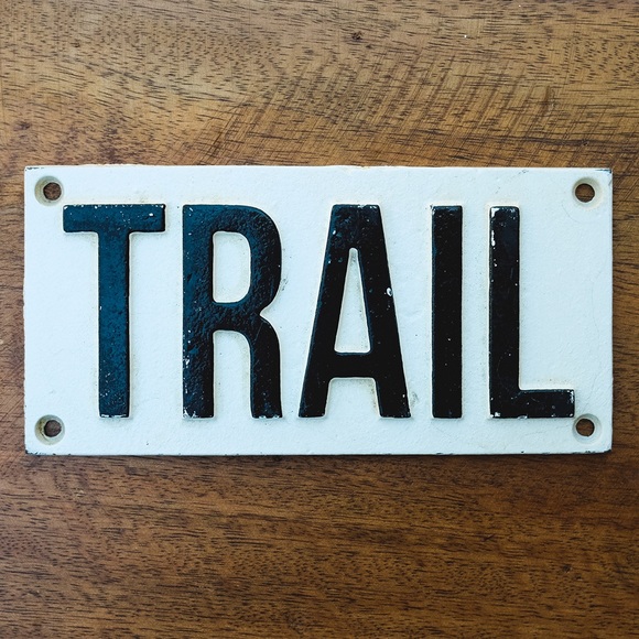 Cast Iron Trail Sign - Anthropologie Terrain - Picture 1 of 1