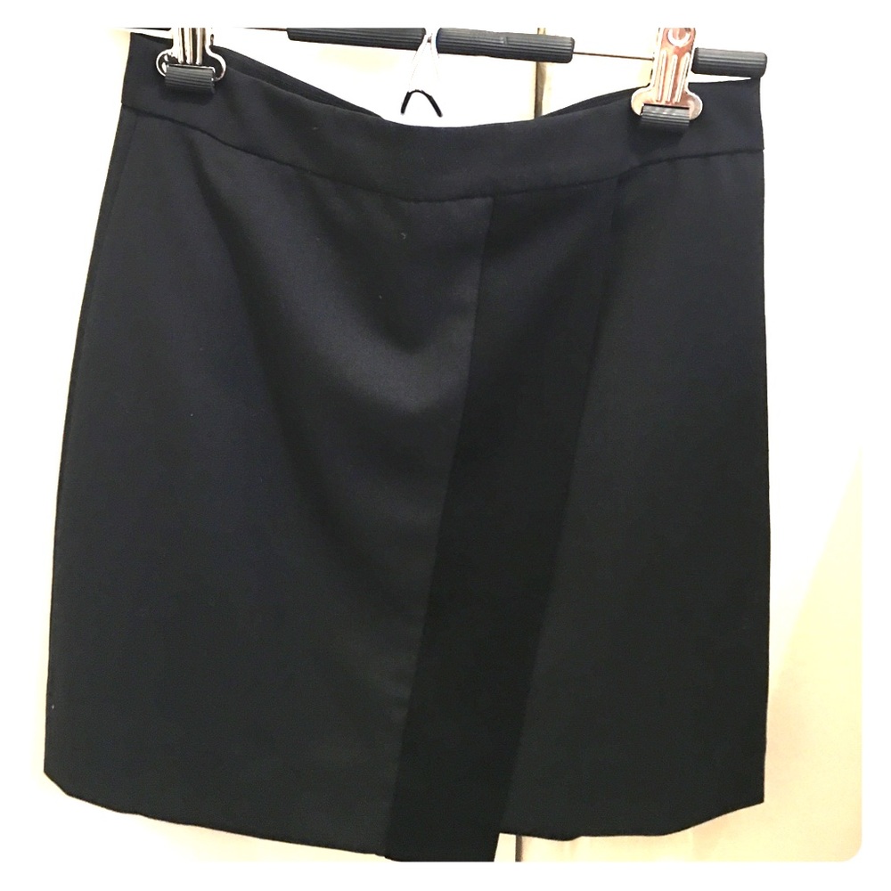 J.Crew Black Asymmetrical Slit tuxedo Mini Skirt.