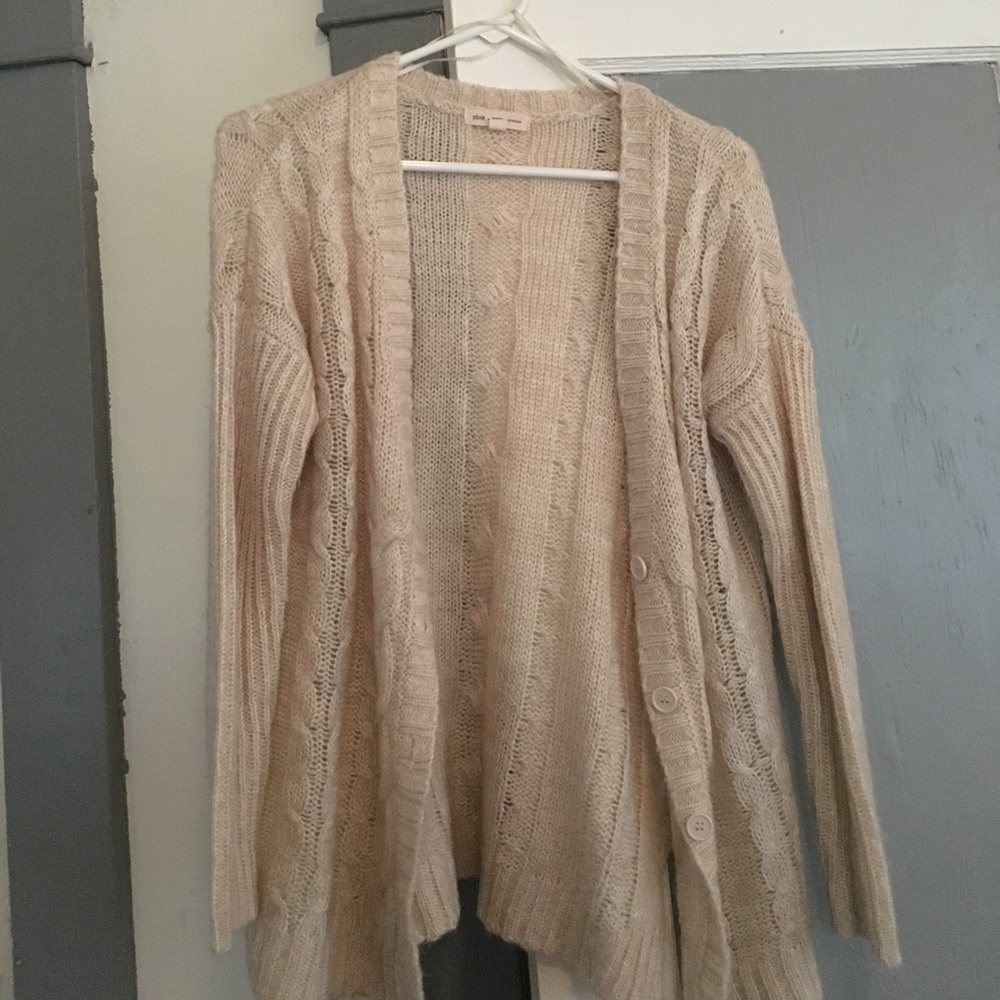 Cream colored knit cardigan