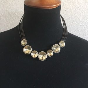 Rhinestone choker with earrings