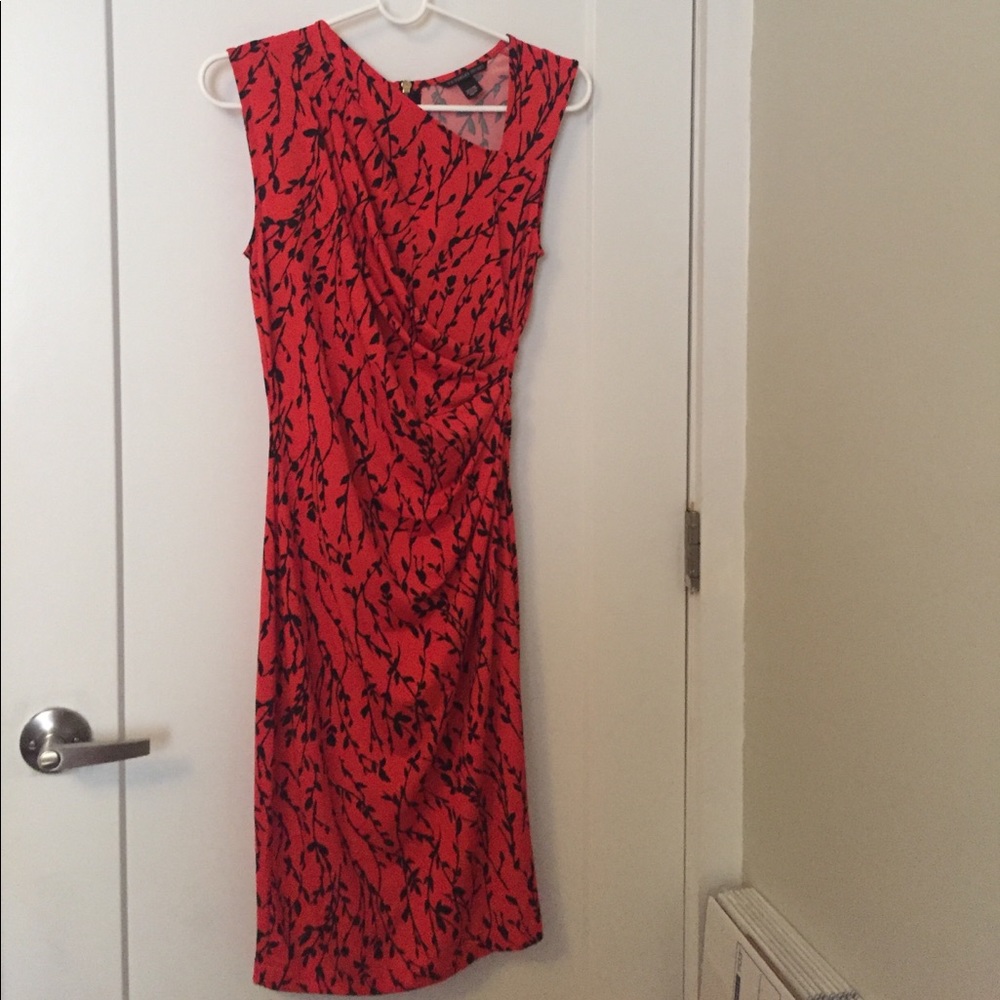 XS Red and Black Patterned Dress