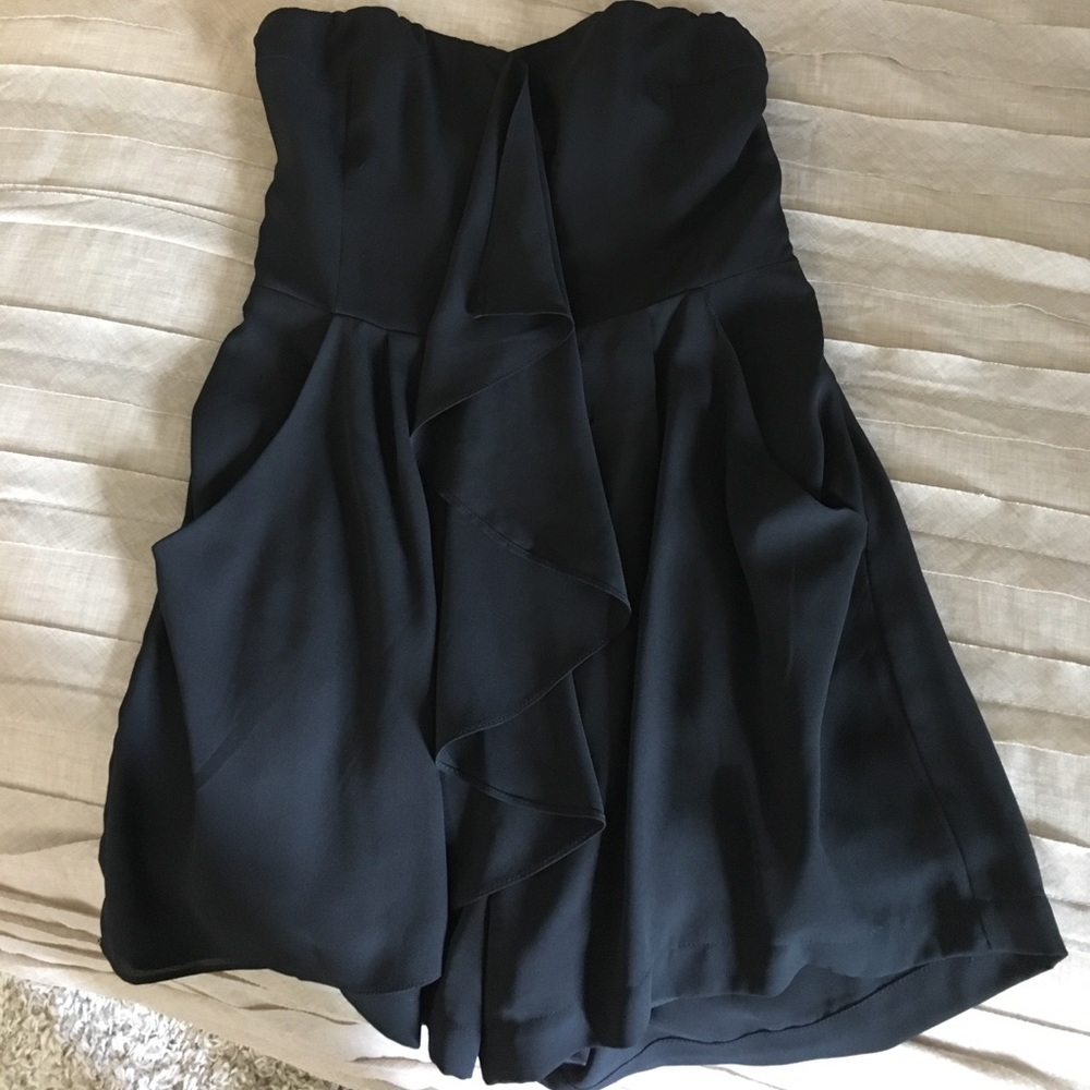 Strapless black dressy romper