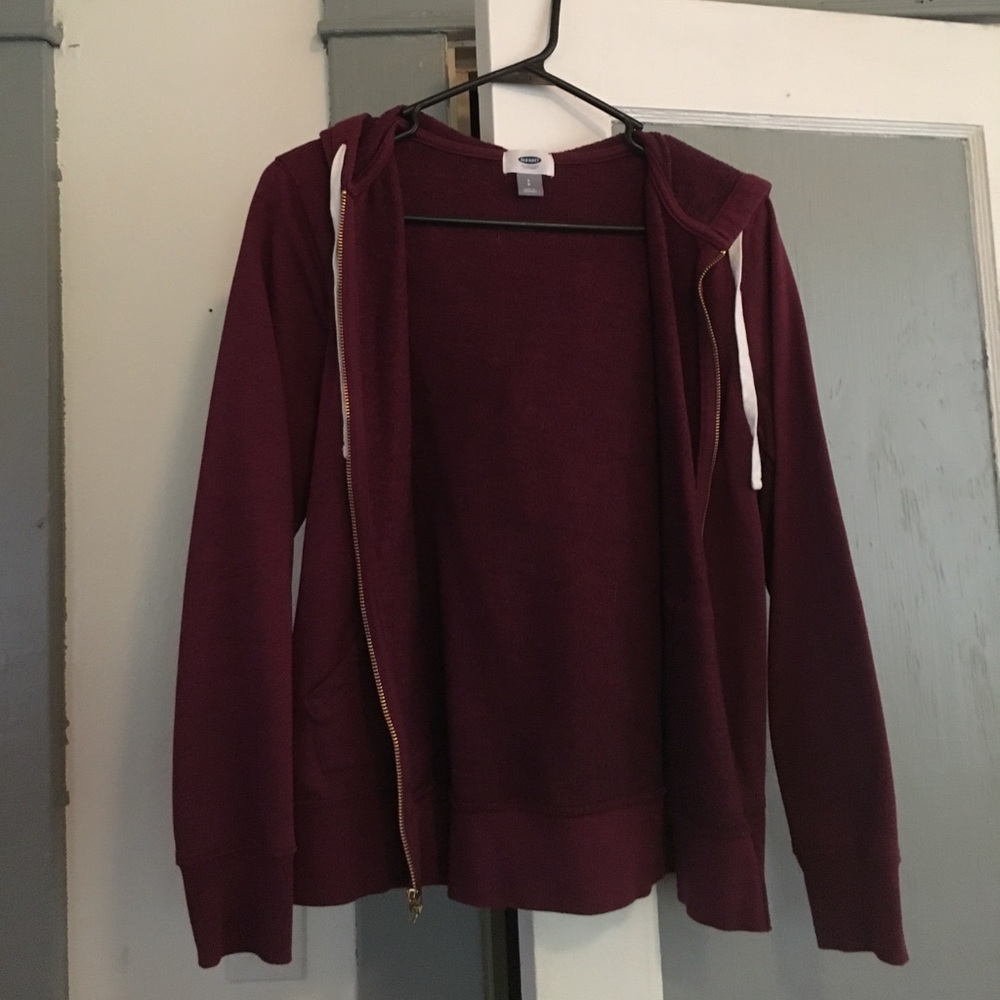 Burgundy zip-up hoodie