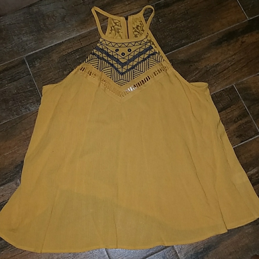 Mustard, Love Fire Rayon Top