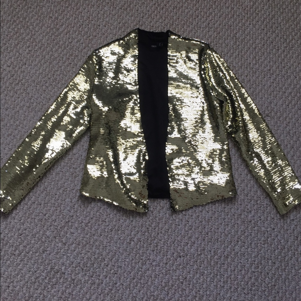 Asos gold sequin blazer, Size 4 (small)