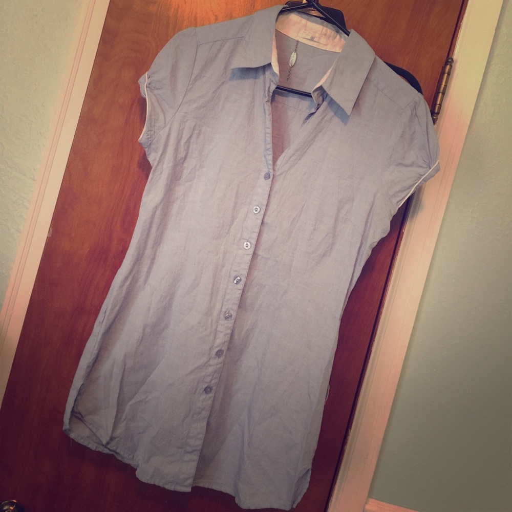 Light blue short sleeved button up