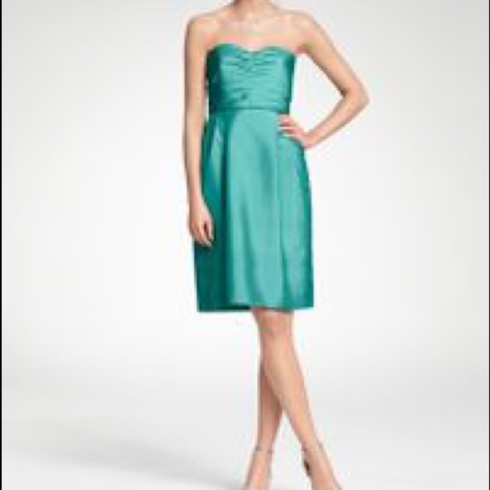 Ann Taylor Mermaid Teal strapless dress