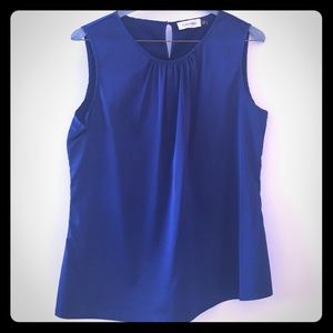 Blue silk work shirt