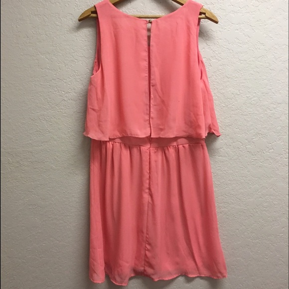 Coral Open Back Dress - Picture 2 of 3