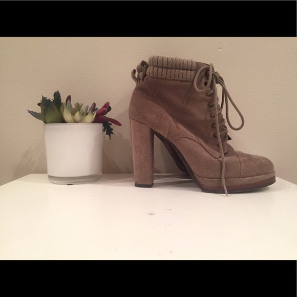 Free People Lace-Up Suede Booties - Picture 1 of 3