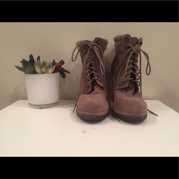 Free People Lace-Up Suede Booties - Picture 2 of 3