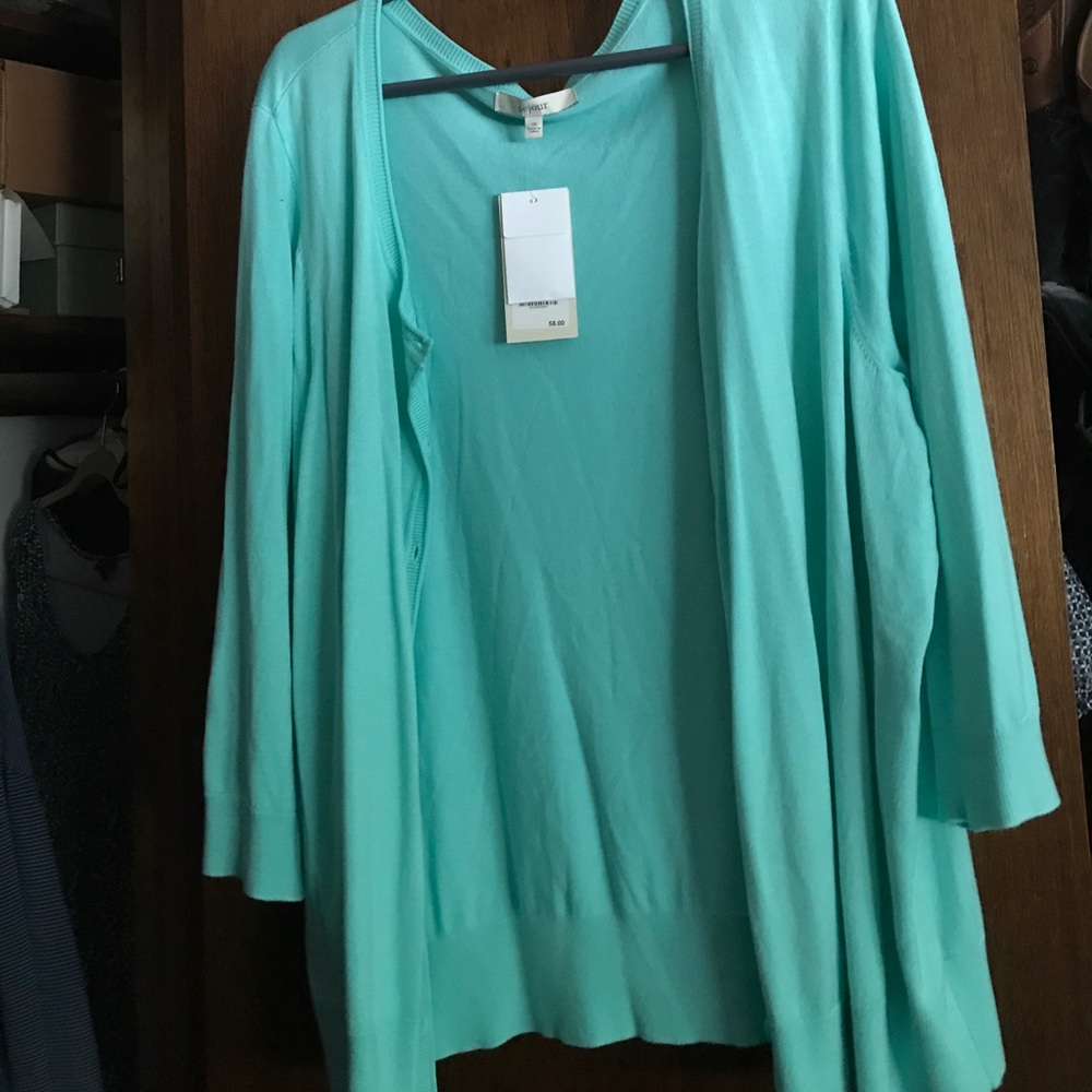 Lightweight sea green cardigan.