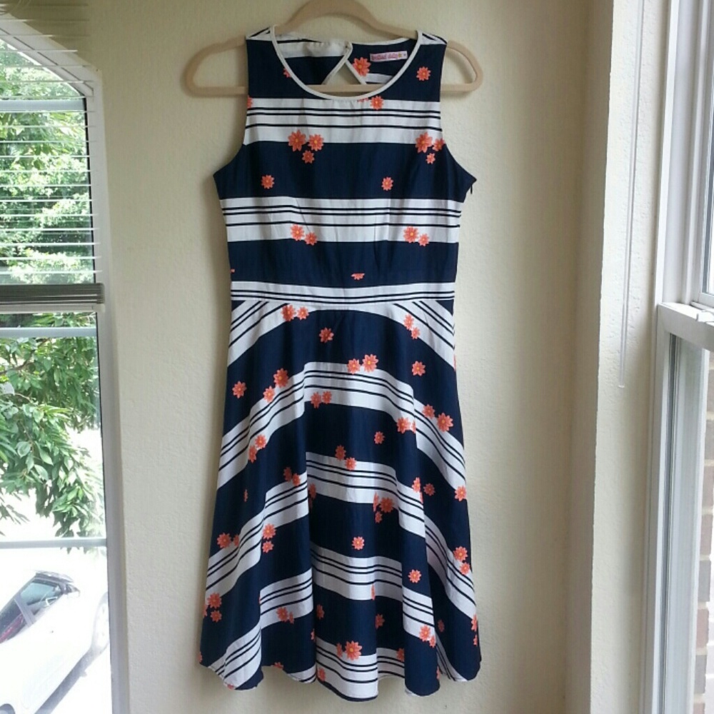 Modcloth Retro Fit Flare Dress Trollied Dolly
