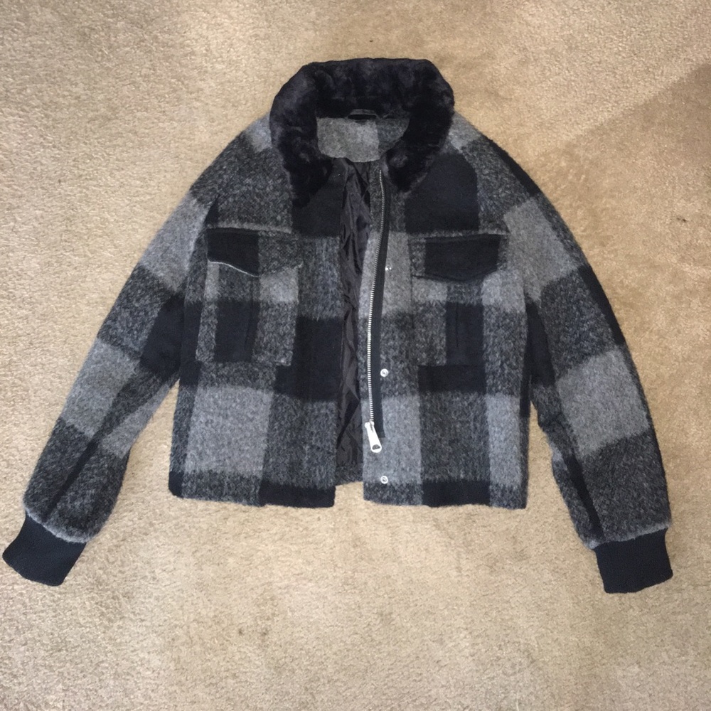 Topshop Wool Flannel Coat
