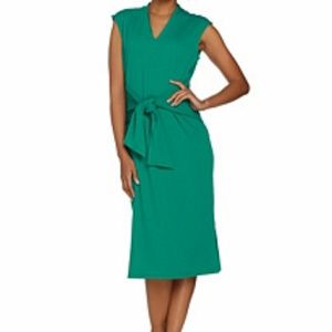 Isaac Mizrahi Tie Front Midi Dress
