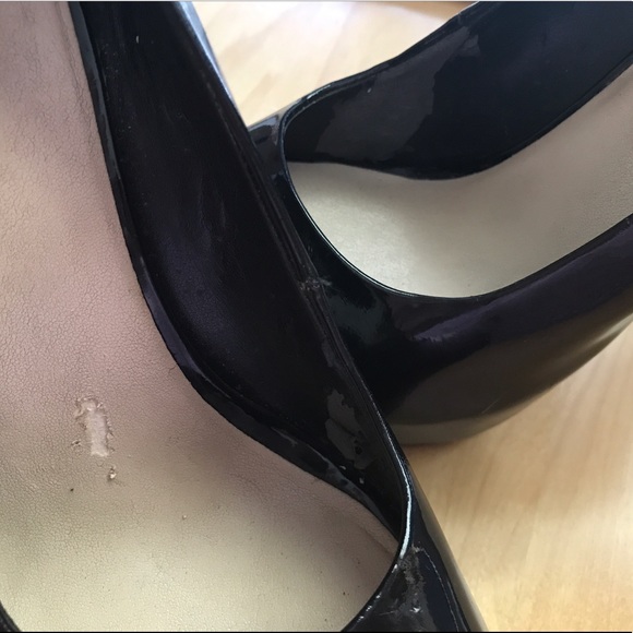 Nine West Patent Leather Platform Peep Toe Pumps - Picture 6 of 7