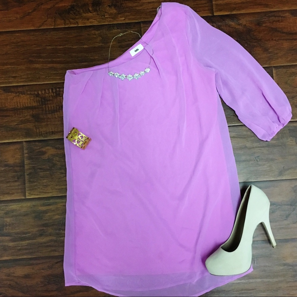 Purple Tobi One Shoulder Formal Dress