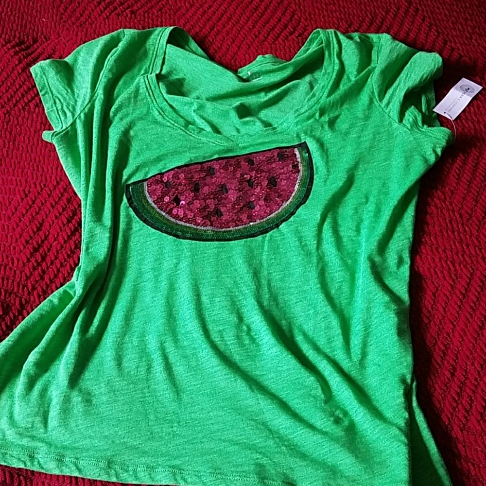 Watermelon sequin tee