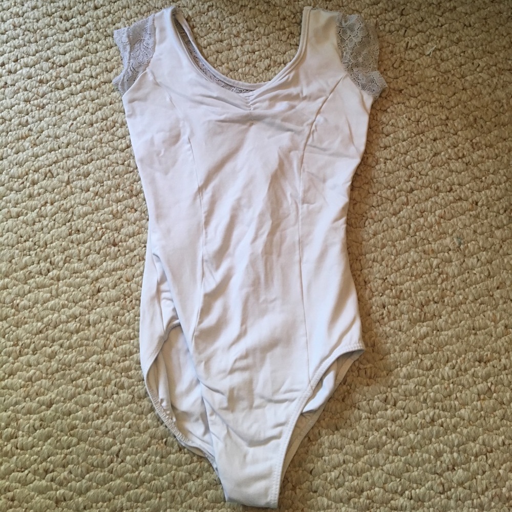 White lacy leotard