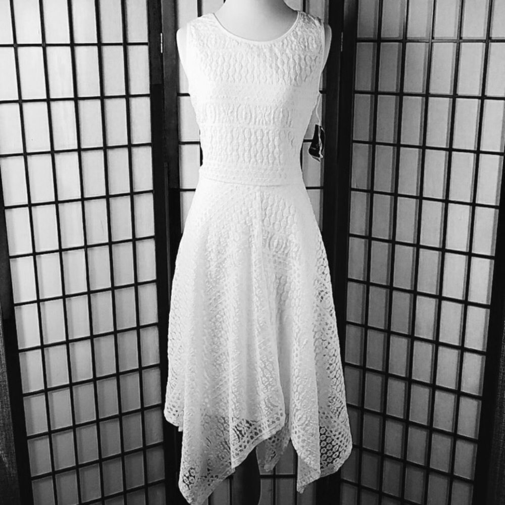 RONNI NICOLE Lace Asymmetrical Lined Dress