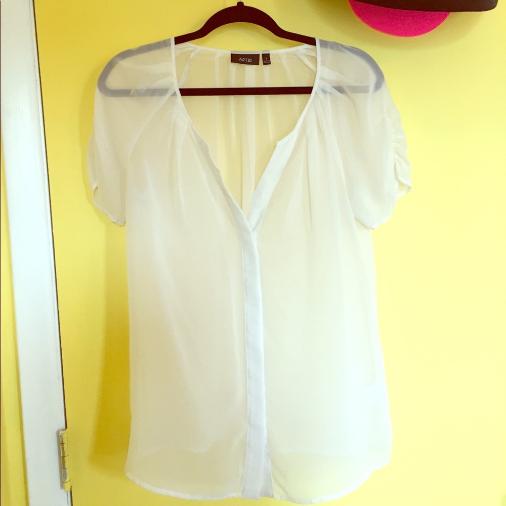 See through white chiffon shirt