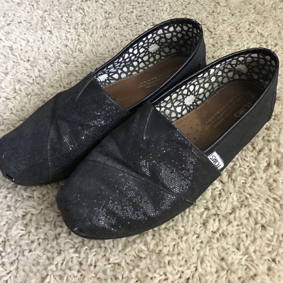 Toms Shoes - Black sparkly Toms