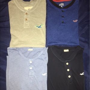 4 Men's Hollister Henley shirts