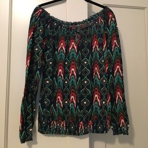 Lucky Brand Off-Shoulder Longsleeve Blouse