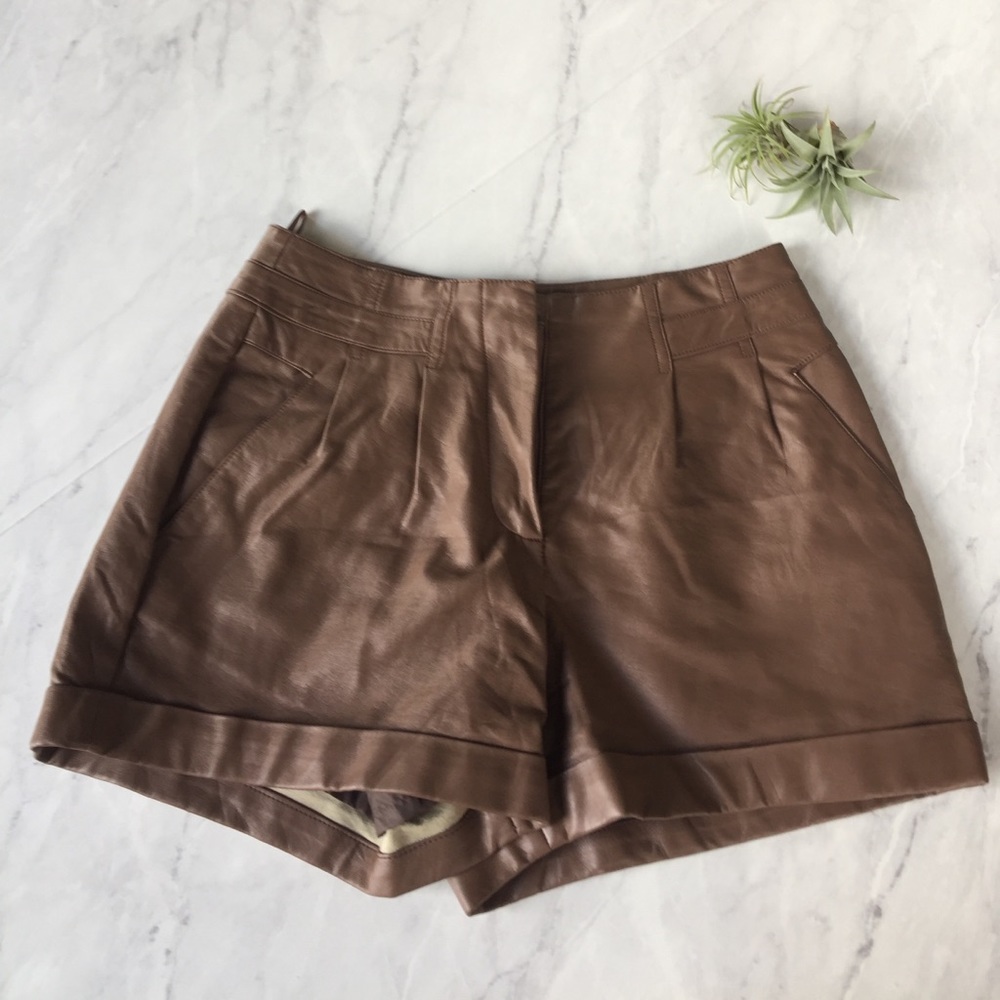 {faux leather shorts}