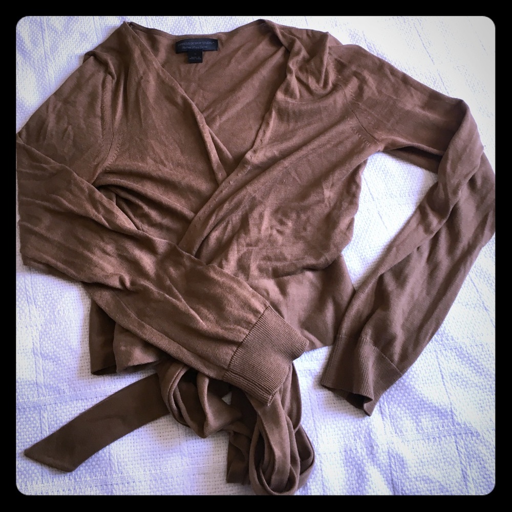 Brown wrap sweater