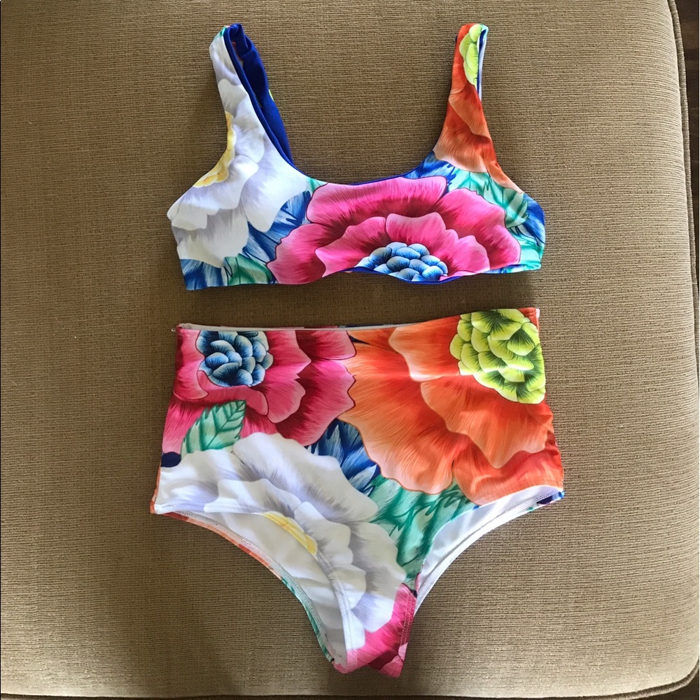 Boho Floral high waisted Swimsuit