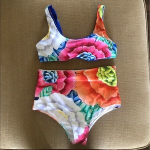 Boho Floral high waisted Swimsuit