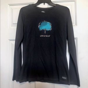 Life is Good long sleeve dark grey top