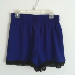 chiffon shorts with black mesh lining