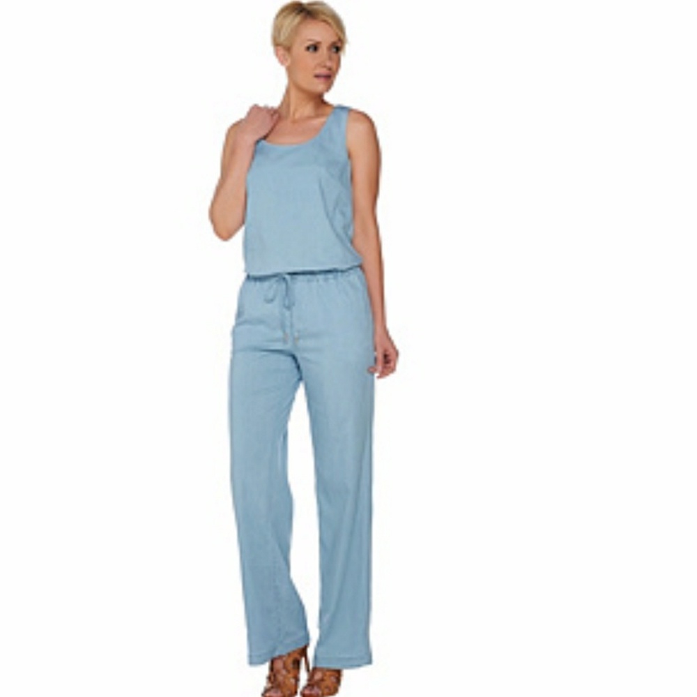 H by Halston Stretch Chambray Jumpsuit