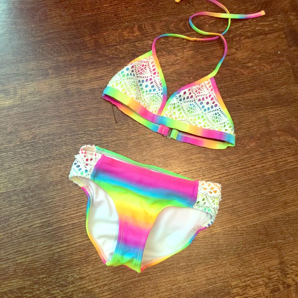 Rainbow crochet bikini