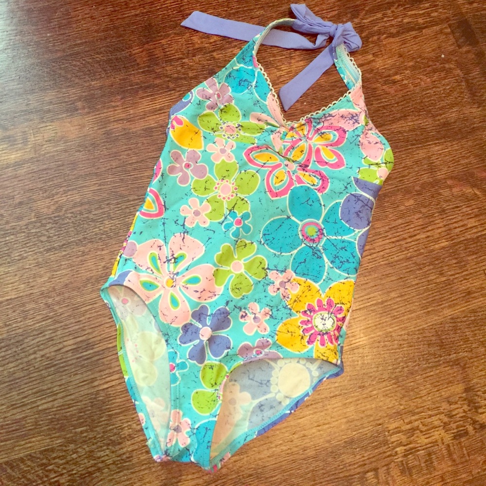 Girls floral one piece