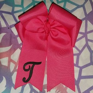 Monogram or Inital Four Loop Tails Down Hair Bow