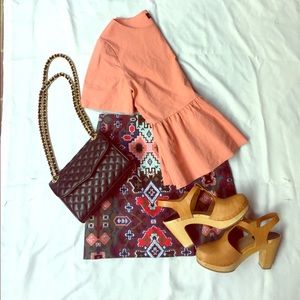 Pink Kate Spade ♠️ Saturday Peplum Top