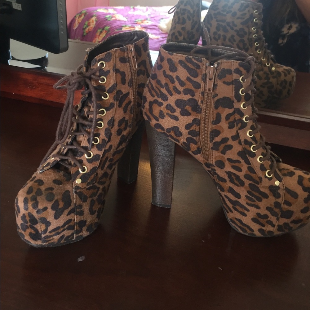 Cheetah Jeffrey Campbell style platforms
