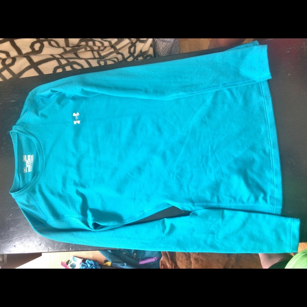 Turquoise long sleeve cold gear top