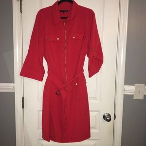 + Size Zip front dresss