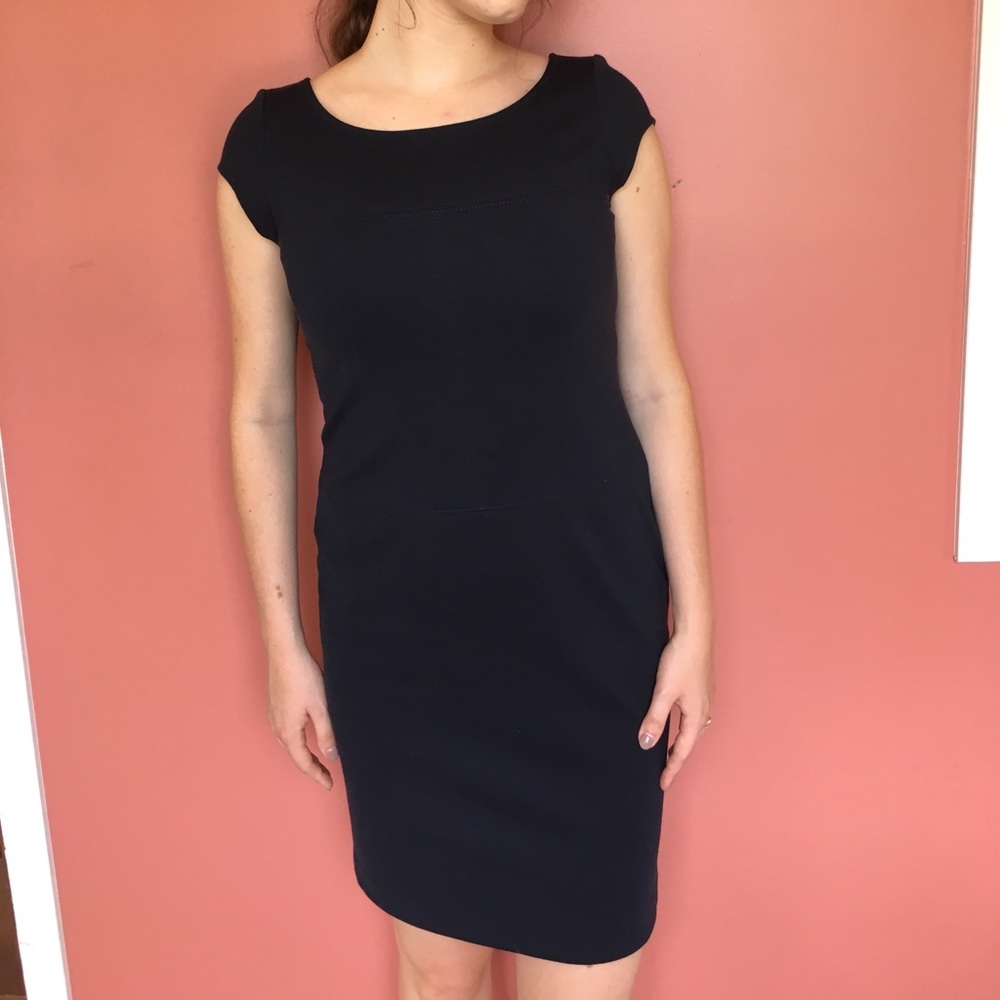 Navy blue midi dress