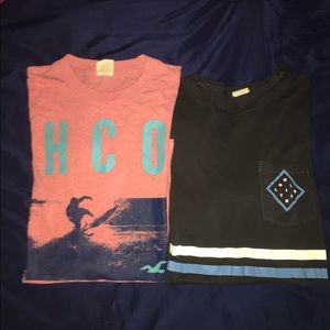 2 men's Hollister graphic shirts
