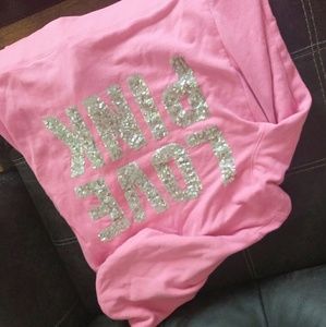 Victoria's Secret Pink zip hoodie glitter back
