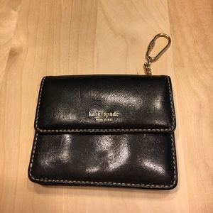 Kate Spade smooth black leather wallet