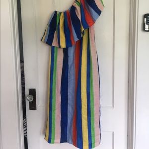 Mara Hoffman stripe one shoulder midi dress